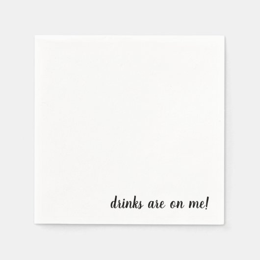 Serviette En Papier Boissons Sont Sur Moi Cocktail Serviettes (Devant)