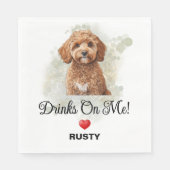 Serviette En Papier Boissons sur le Mariage Me Cavapoo (Devant)