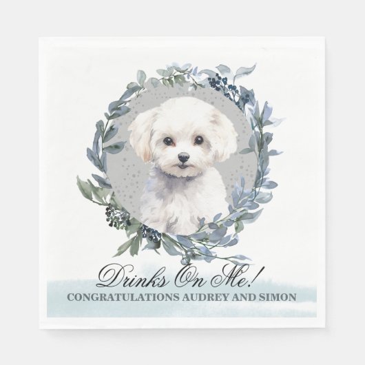 Serviette En Papier Boissons sur Me Bichon Frise Pet Mariage (Devant)