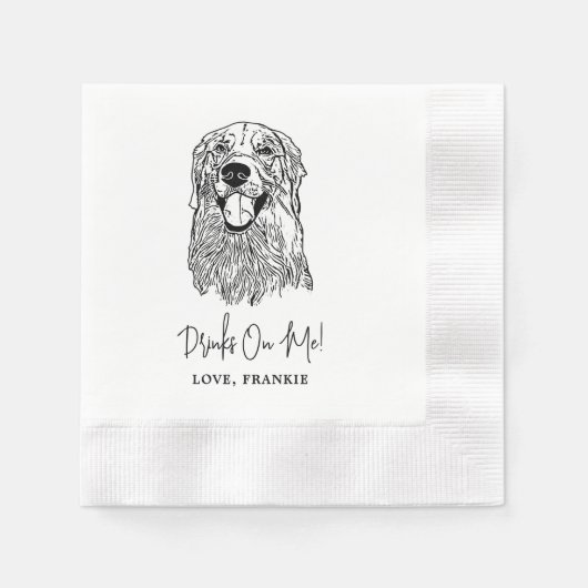 Serviette En Papier Boissons Sur Moi Animaux Personnalisés Mariage Des (Devant)
