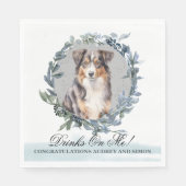 Serviette En Papier Boissons sur moi Australian Shepherd Pet Mariage (Devant)