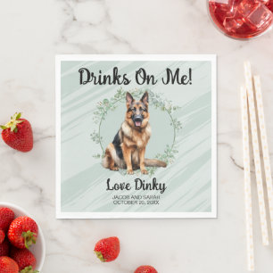 Serviette En Papier Boissons sur moi ! Chien berger allemand animal de