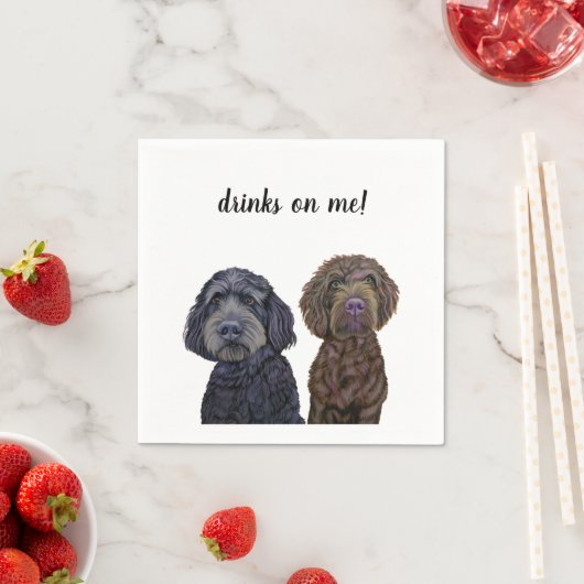 Serviette En Papier "Boissons sur moi" Cocktail Mariage serviettes (En situation)