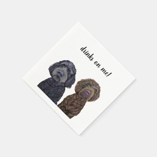 Serviette En Papier "Boissons sur moi" Cocktail Mariage serviettes (Coin)