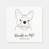 Serviette En Papier Boissons sur moi Custom French Bulldog Mariage (Devant)