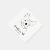 Serviette En Papier Boissons sur moi Custom French Bulldog Mariage (Coin)