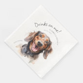 Serviette En Papier Boissons Sur Moi Dachshund Aquarelle Amusant chien (Coin)