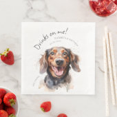 Serviette En Papier Boissons Sur Moi Dachshund Aquarelle Amusant chien (En situation)