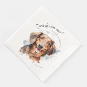 Serviette En Papier Boissons Sur Moi Dachshund Aquarelle Amusant chien (Coin)