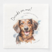 Serviette En Papier Boissons Sur Moi Dachshund Aquarelle Amusant chien (Devant)