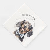 Serviette En Papier Boissons Sur Moi Dachshund Aquarelle Amusant chien (Coin)