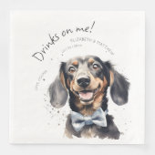 Serviette En Papier Boissons Sur Moi Dachshund Aquarelle Amusant chien (Devant)