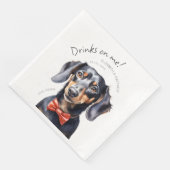 Serviette En Papier Boissons Sur Moi Dachshund Aquarelle Amusant chien (Coin)
