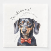 Serviette En Papier Boissons Sur Moi Dachshund Aquarelle Amusant chien (Devant)