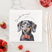 Serviette En Papier Boissons Sur Moi Dachshund Aquarelle Amusant chien (En situation)