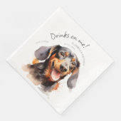Serviette En Papier Boissons Sur Moi Dachshund Aquarelle Amusant chien (Coin)