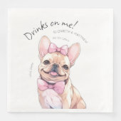Serviette En Papier Boissons Sur Moi French Bulldog Aquarelle Chien Am (Devant)
