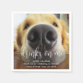 Serviette En Papier Boissons sur moi mignon chien amusant Mariage phot (Devant)