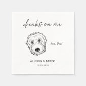 Serviette En Papier Boissons sur moi | Moderne Cute Pet Artiste Chien  (Devant)