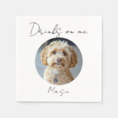 Serviette En Papier Boissons Sur Moi Pet Chien Photo Mariage (Devant)