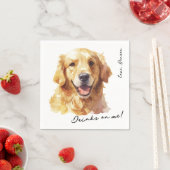 Serviette En Papier Boissons sur moi Pet Golden Retriever Mariage serv (En situation)