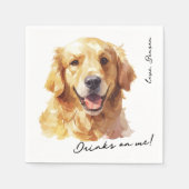 Serviette En Papier Boissons sur moi Pet Golden Retriever Mariage serv (Devant)