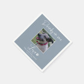 Serviette En Papier Boissons Sur Moi Pet Photo Mariage Calligraphie (Coin)