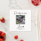 Serviette En Papier Boissons Sur Moi Pet Photo Mariage Calligraphie (En situation)