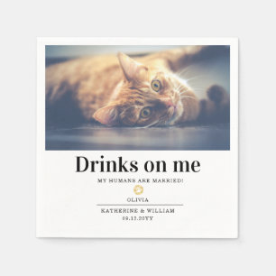 Serviette En Papier Boissons sur moi Photo de chat de compagnie amusan