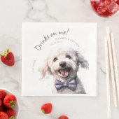 Serviette En Papier Boissons Sur Moi Poodle Aquarelle Fun Chien Animau (En situation)