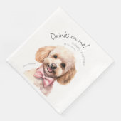 Serviette En Papier Boissons Sur Moi Poodle Aquarelle Fun Chien Animau (Coin)