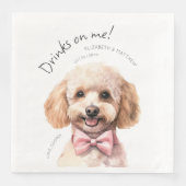 Serviette En Papier Boissons Sur Moi Poodle Aquarelle Fun Chien Animau (Devant)
