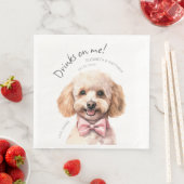Serviette En Papier Boissons Sur Moi Poodle Aquarelle Fun Chien Animau (En situation)