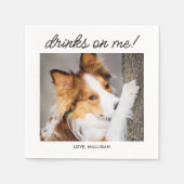 Serviette En Papier Boissons Sur Moi Simple Photo Amusante Jote Chien  (Devant)