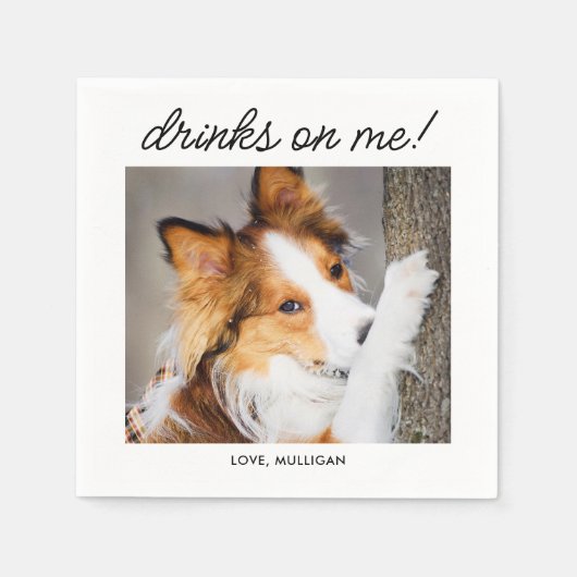 Serviette En Papier Boissons Sur Moi Simple Photo Amusante Jote Chien  (Devant)