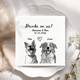 Serviette En Papier Boissons Sur Nous 2 Animaux De Compagnie Mariage D