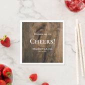 Serviette En Papier Boissons sur nous Bravo! Mariage rustique en bois (En situation)