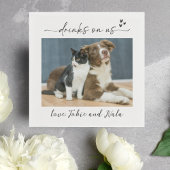 Serviette En Papier Boissons sur nous Chien Chat Photo Réception Cockt