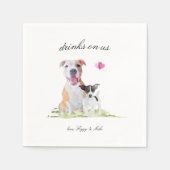 Serviette En Papier Boissons Sur Nous | Cute Mariage chien animal (Devant)