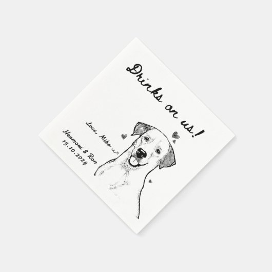 Serviette En Papier Boissons Sur Nous Dessiné Drôle Chien Simple Maria (Coin)