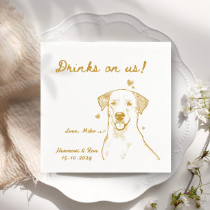 Serviette En Papier Boissons Sur Nous Dessiné Drôle Chien Simple Maria