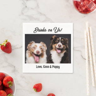Serviette En Papier Boissons sur nous mignon amusant Photo Chien Anima