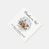 Serviette En Papier Boissons Sur Nous Open Bar Green Photo Animaux Mar (Coin)