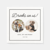 Serviette En Papier Boissons Sur Nous Pet Chien Mariage serviettes (Devant)