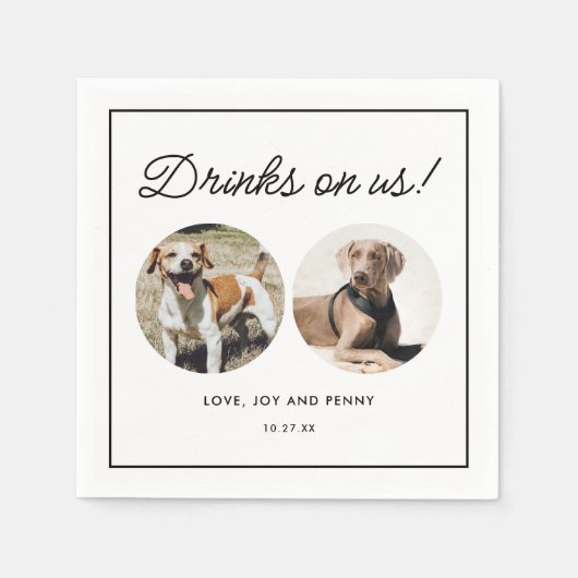 Serviette En Papier Boissons Sur Nous Pet Chien Mariage serviettes (Devant)