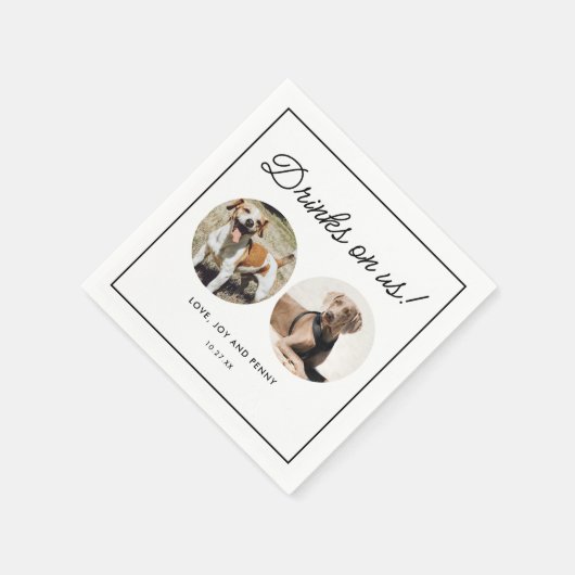 Serviette En Papier Boissons Sur Nous Pet Chien Mariage serviettes (Coin)