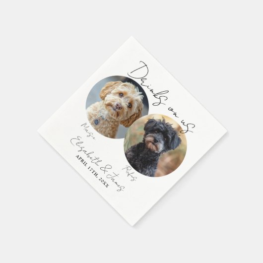 Serviette En Papier Boissons sur nous Pet Dog 2 Mariage photo (Coin)