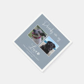 Serviette En Papier Boissons Sur Nous Pet Photo Mariage Calligraphie (Coin)