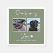 Serviette En Papier Boissons Sur Nous Pet Photo Mariage Calligraphie (Devant)
