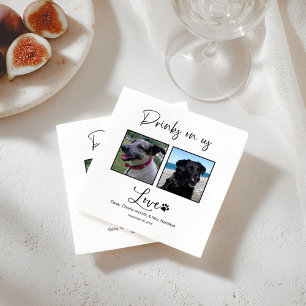 Serviette En Papier Boissons Sur Nous Pet Photo Mariage Calligraphie
